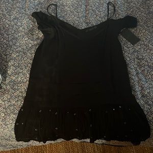 New with tags Zara mini dress with eyelet hem. Size medium.